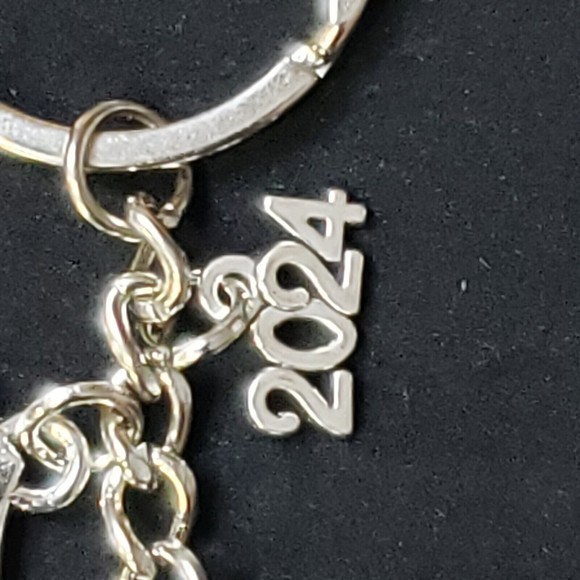 Class of 2024 Graduate Key Chain Cap Tassel Diploma Key Ring College HS (B) - Picture 2 of 6